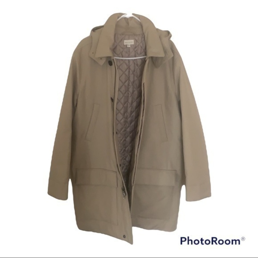 Club Monaco mens trench coat chaqueta jacket with detachable hood in size Large
